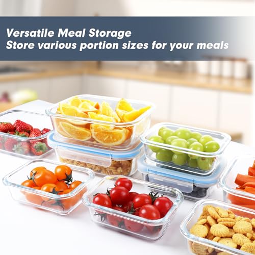 Glass Food Storage Containers with Lids, Airtight Meal Prep S710548