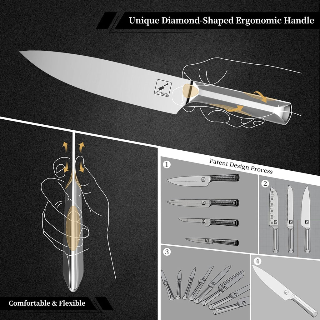 Knife Set with Block, 16 Pcs Stainless Steel, Dishwasher Safe X671333