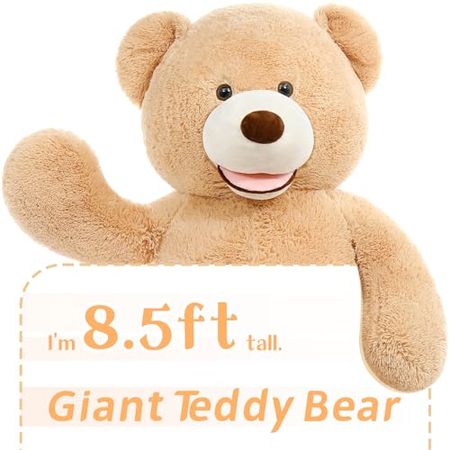 Giant Teddy Bear 5 Feet Stuffed Animal, Brown Plush for Girlfriend Boyfriend W6413