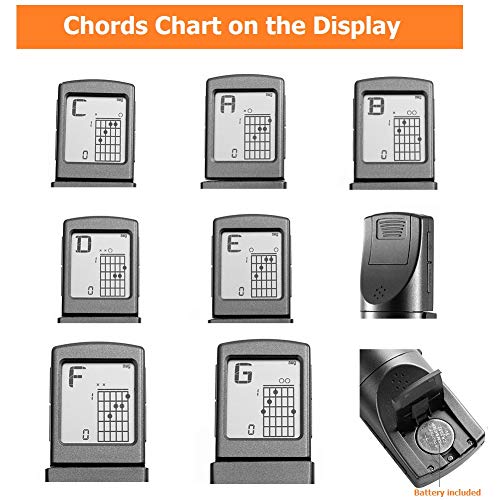 Portable Guitar Chord Practice Tool with Rotatable Chart H53957