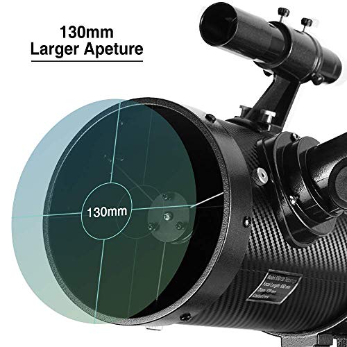 130EQ Newtonian Reflector Telescope for Adults Astronomy with Barlow Lens Smartphone Adapter & Moon Filter I9123