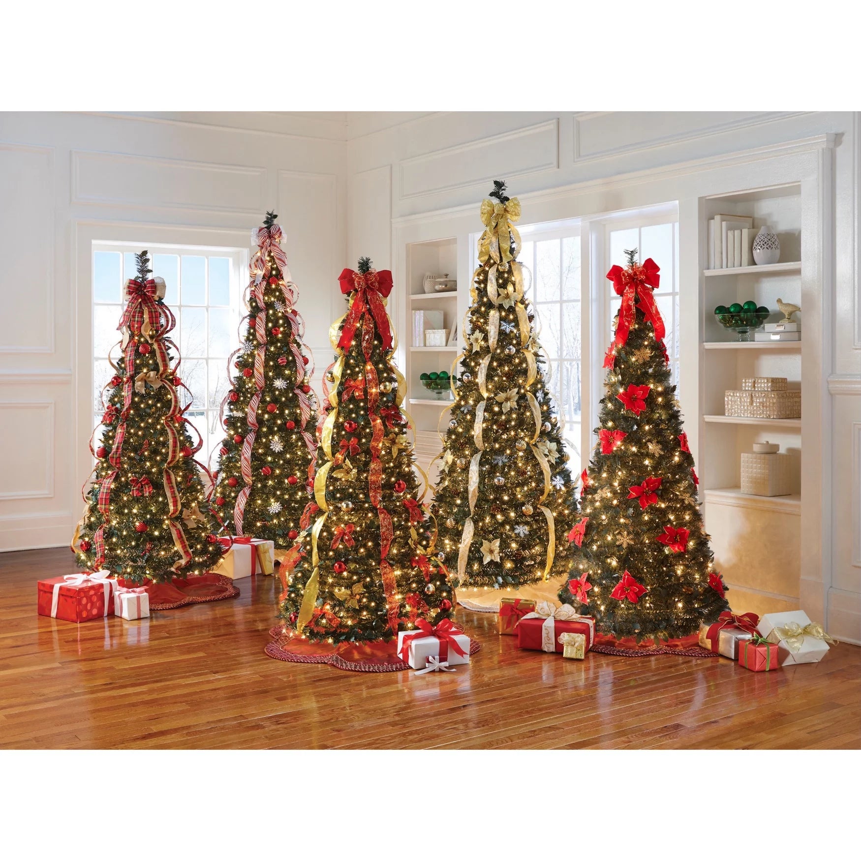 Pre-Lit 6 Foot Pop-Up Christmas Tree, Red White U131