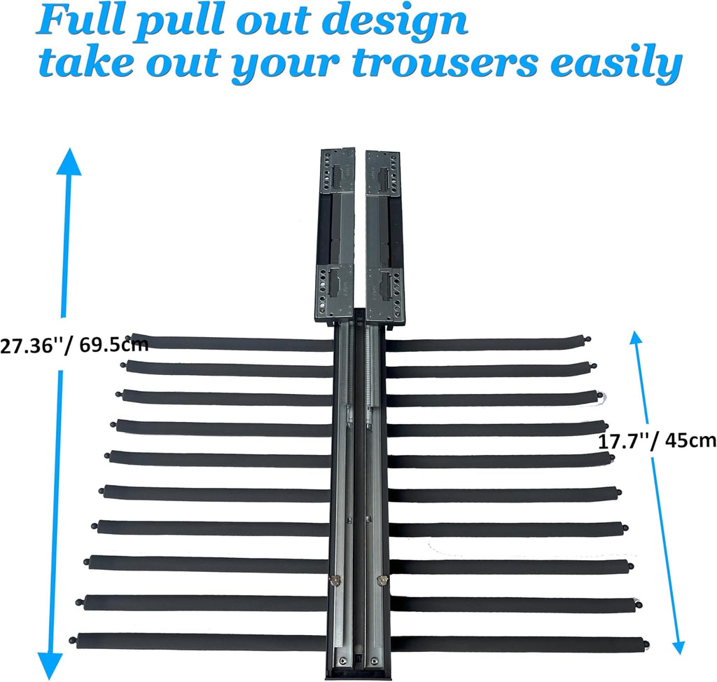 Pants Rack with Non-Slip Hangers, Space Saving, 25.2in L18369