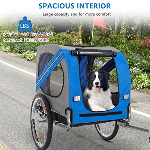 Dog Bike Trailer, Folding Pet Trailer Cart for Bicycle W40567