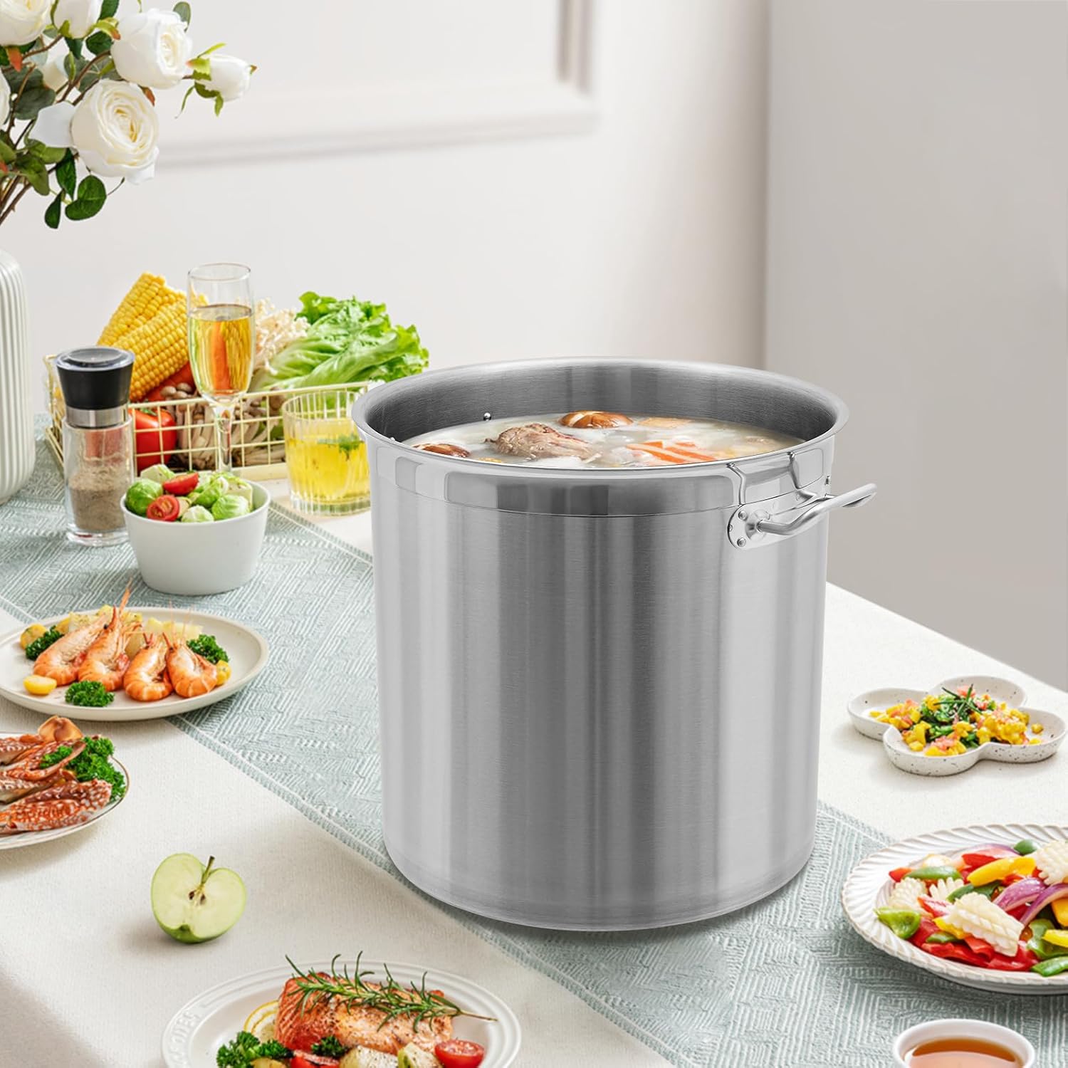 Stainless Steel Stock Pot for Seafood Boil with Handle J887851