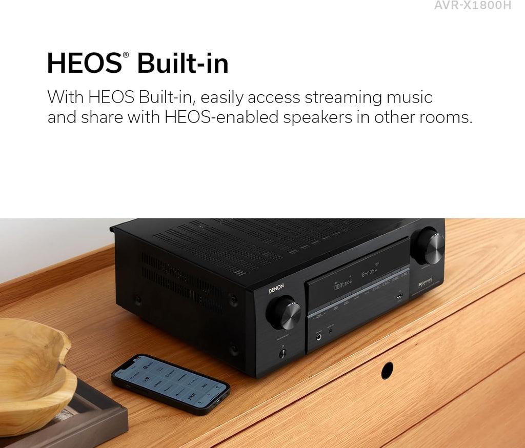 7.2 Channel AV Receiver with Wireless Streaming, WiFi, Bluetooth, and Dolby Vision Support K4079
