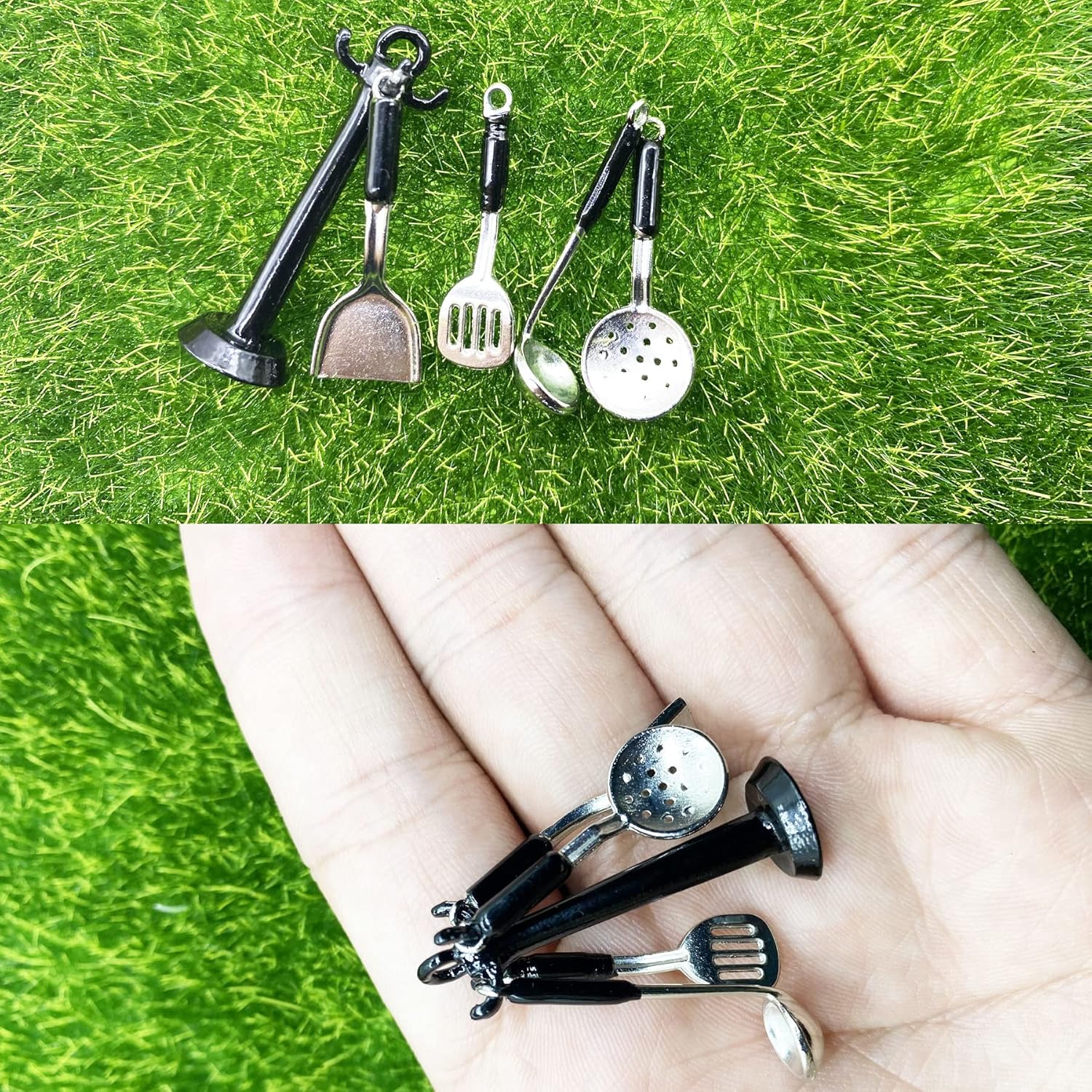 Miniature Kitchen Cookware Set with Pot, Dish, Knife and Fork for Play Food A2091