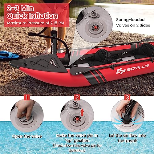 Inflatable 2-Person Kayak Set with Aluminum Oars and Padded Seats K8827