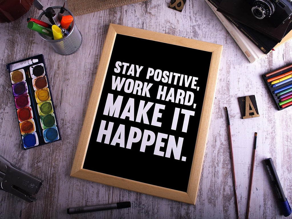 Inspirational Quote Poster Print, Motivational Office Wall Decor Unframed W6040