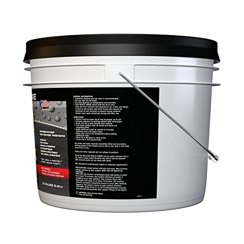 Liquid Rubber Coating Sealant, 2.5 Gallon, Black, Waterproof, Flexible, UV Resistant G337234