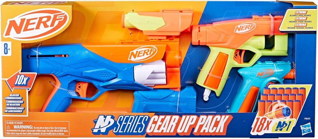 N Series Gear Up Pack, 3 Blasters, 18 Darts, Outdoor Games, Ages 8+ F2967