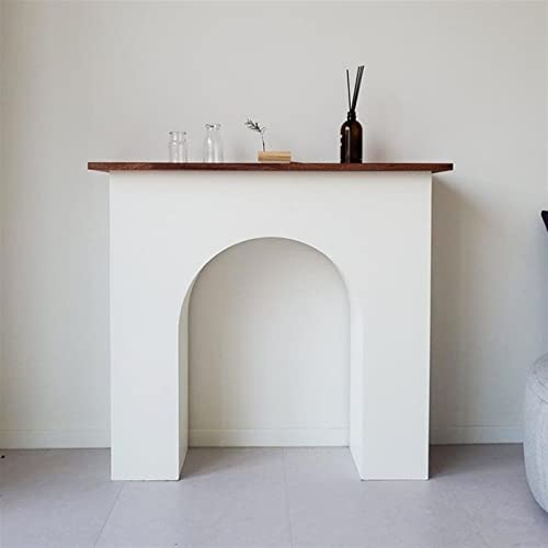 Modern Electric Fireplace Stove Mantel with Walnut Top L14807