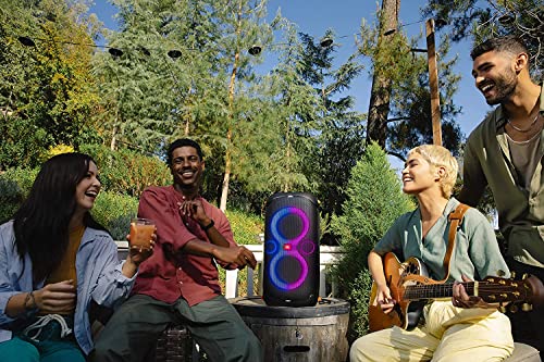 Portable Party Speaker with Built-in Lights - Black D697