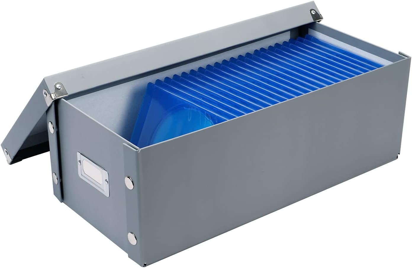 DVD Storage Box 2 Pack, Durable Movie Disc Holders with Lids W6765
