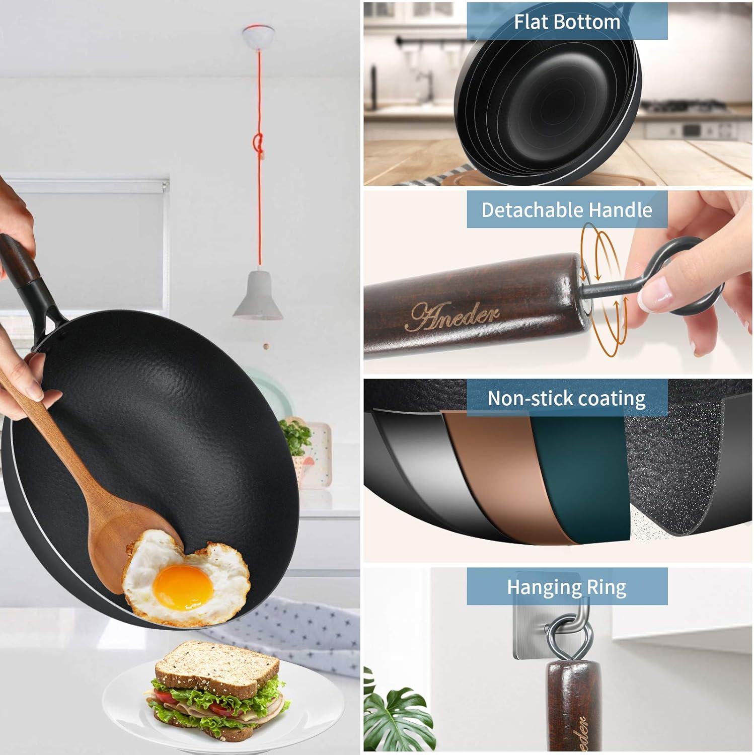 Cast Iron Stir Fry Pan 12.5 Inch W76185