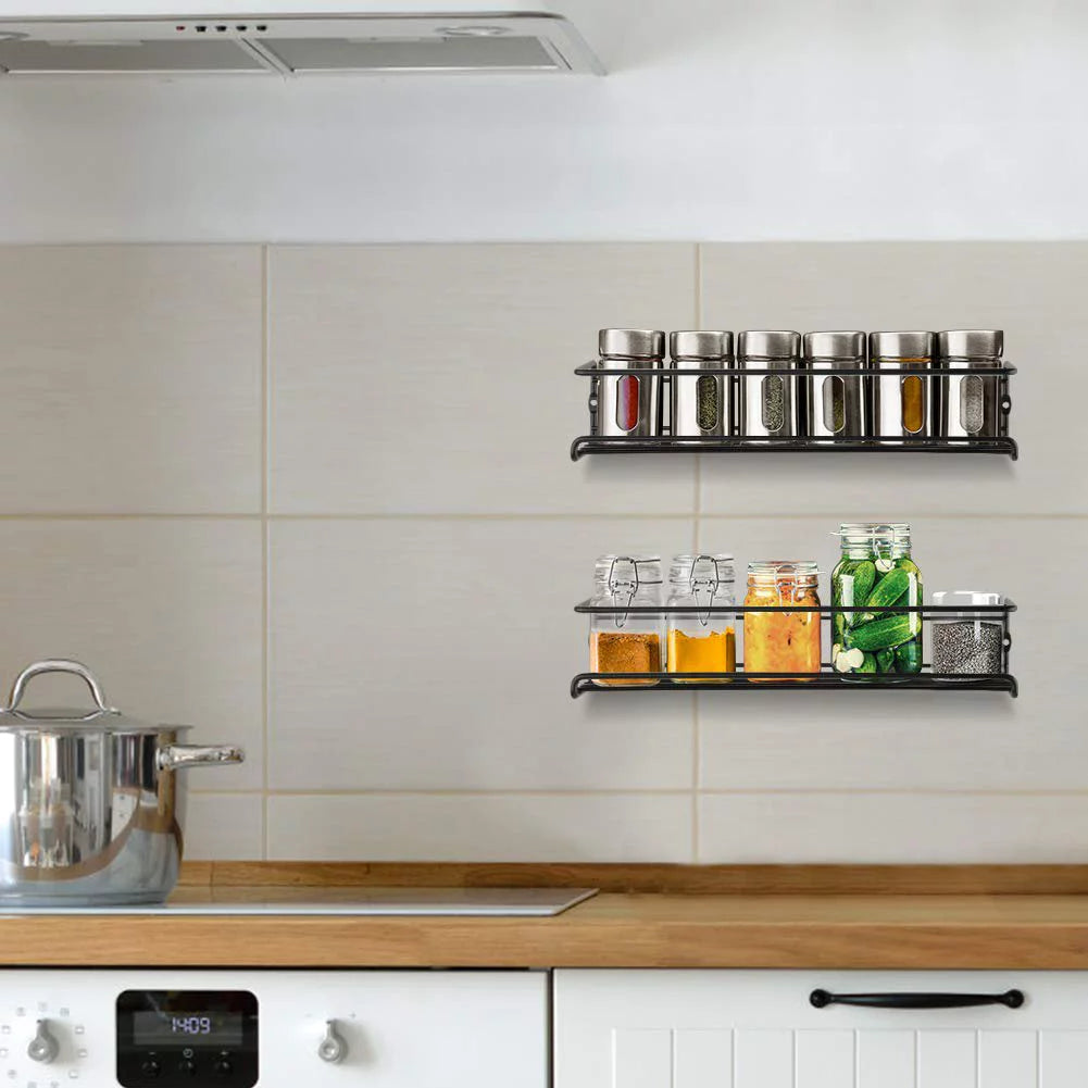Spice Rack Organizer, Punch-free Hanging for Kitchen Wall Cabinet Y650924