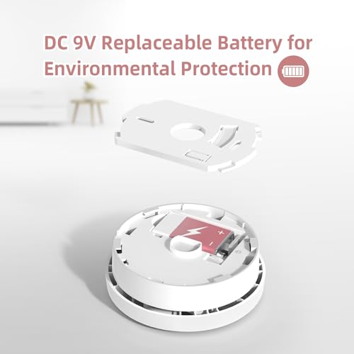 Smoke Detector, Battery Operated, 10-Year Life, Photoelectric for Home G1726