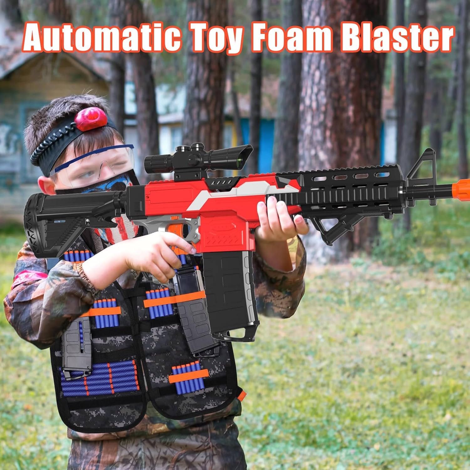 Toy Gun Sniper with Tactical Vest, 2 Clips and 100 Darts I176