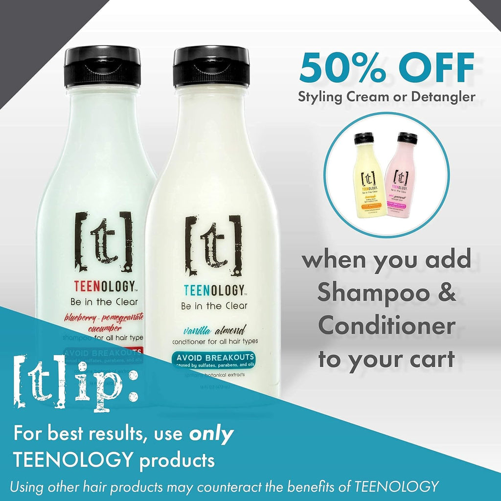 Shampoo and Conditioner Bundle for Acne-Prone Skin, Sulfate-Free, Sweet Mint, 16 oz U29174