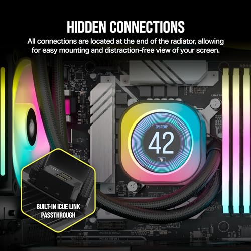 Liquid CPU Cooler 360mm AIO with RGB Fans and LCD Screen R621607
