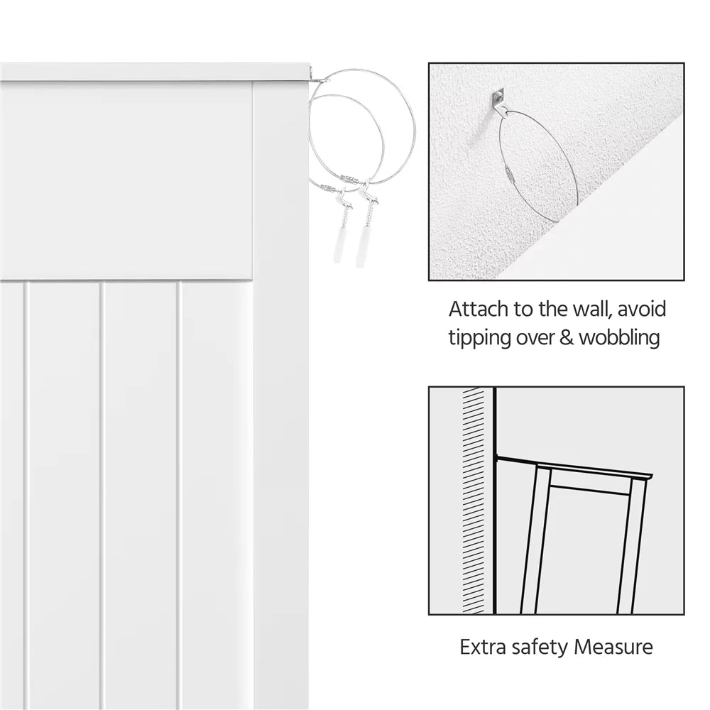 4 Drawers Floor Storage Cabinet with Adjustable Shelf, White G1292