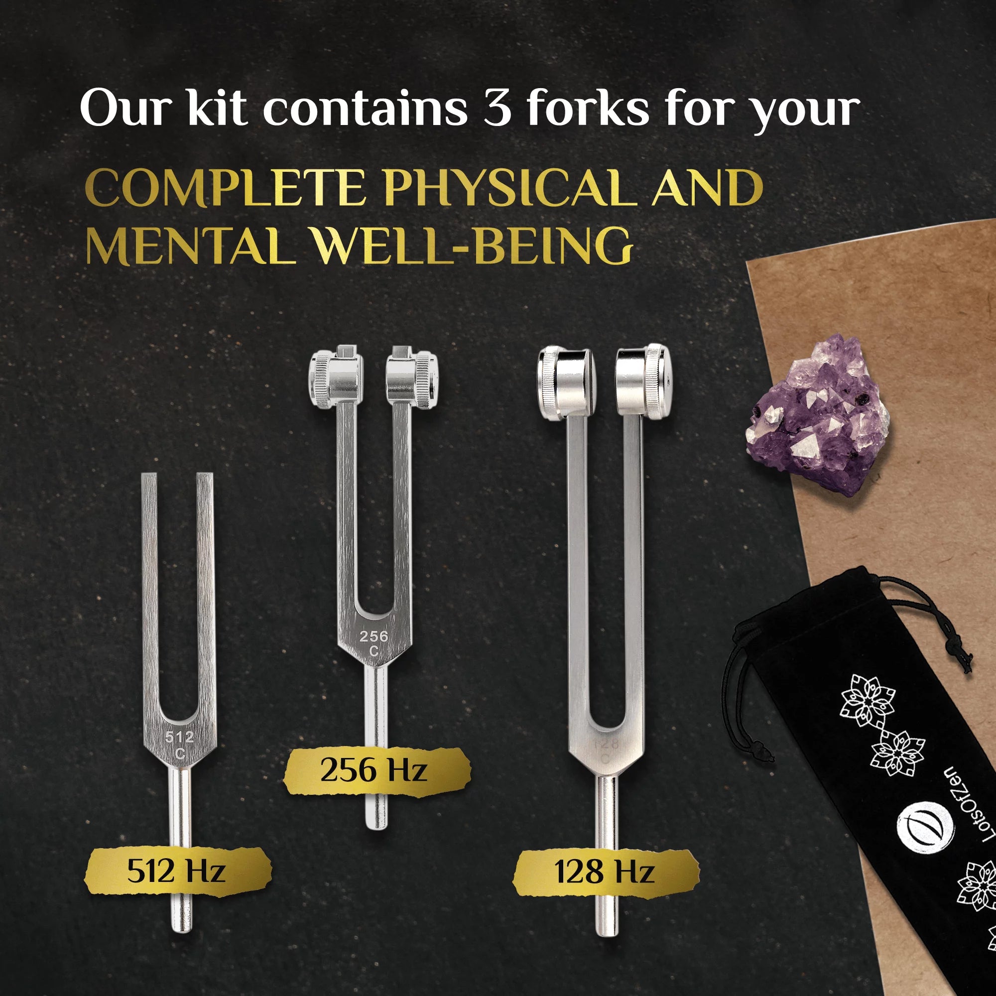 Tuning Forks for Healing, 128Hz 256Hz 512Hz, Weighted Sound Healing Tools O7255