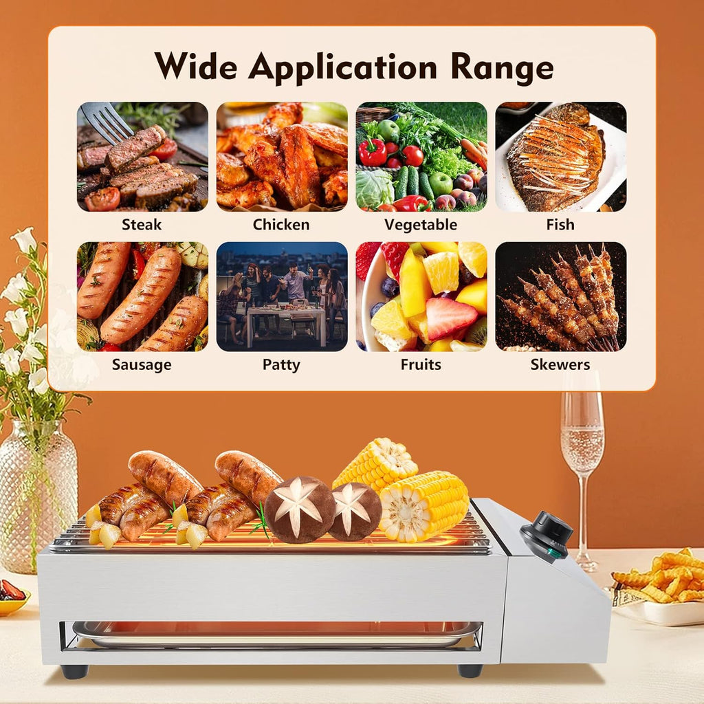 Electric Grill with Adjustable Temperature Control, Nonstick Surface U842083