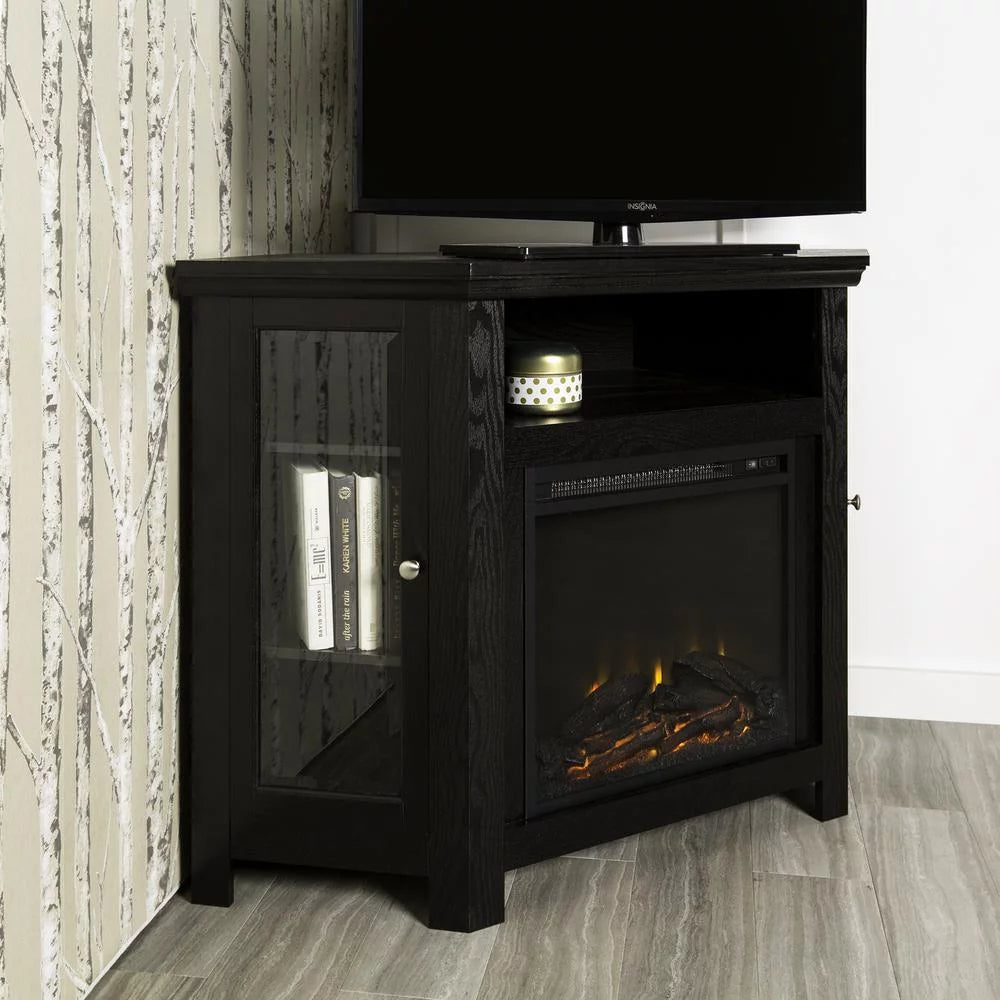 Black Corner Fireplace TV Stand for TVs Up to 50" G195006