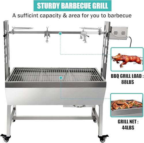 Portable Charcoal Spit Rotisserie Roaster Grill with Motor Z729684