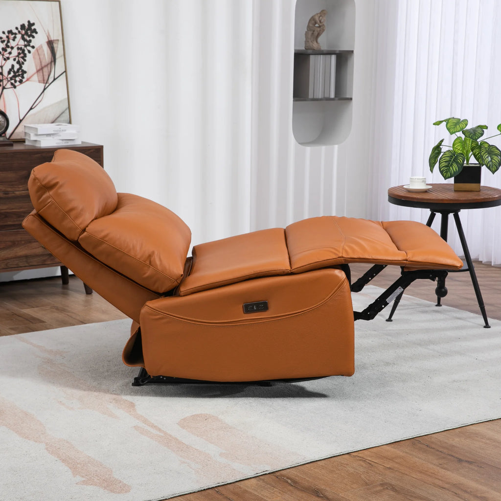 Genuine Leather Power Recliner Extra Wide No Armrests 350 lbs T829544