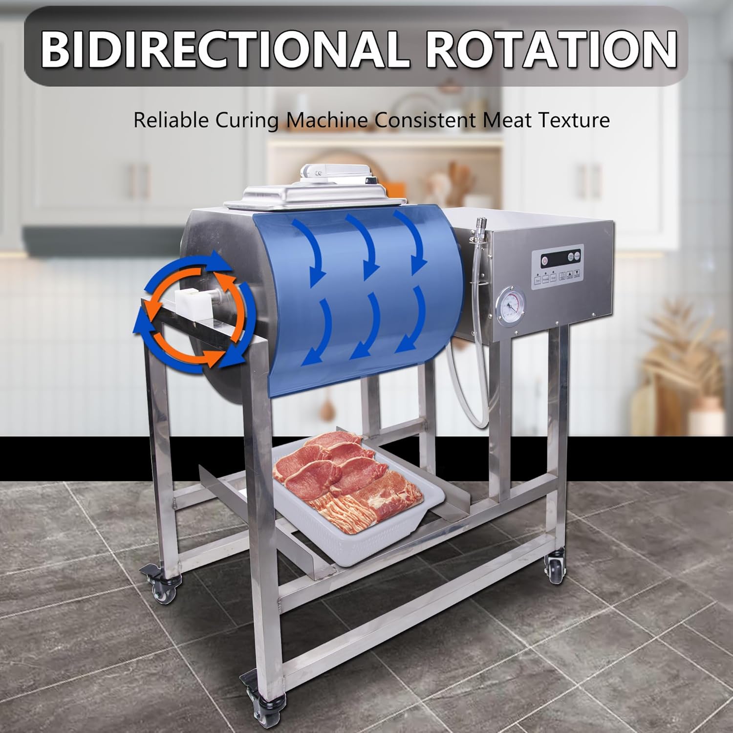 Meat Tumbler 90lb Vacuum Curing Machine for Jerky, Sausage & Bacon R16103