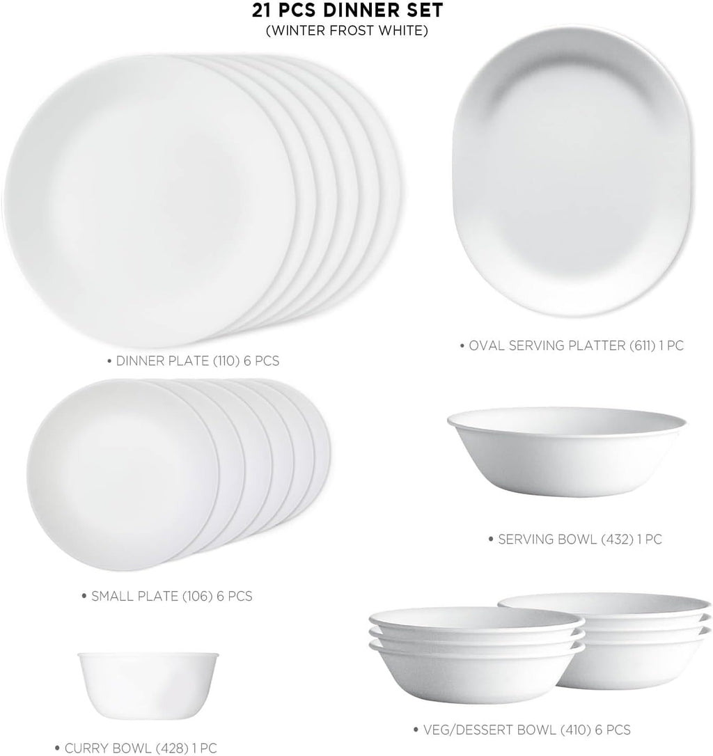 Winter Frost White 21-Piece Dinner Set W9401