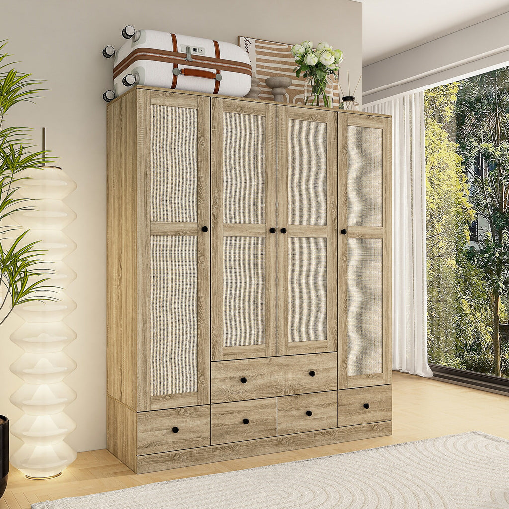 Freestanding Wardrobe Cabinet 59"W White T442184