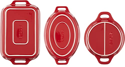 Ceramic Baking Dish Set, 3pc, Cherry Y22380