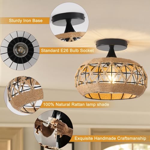 Capiz Shell Flush Mount Chandelier with Gold Crystal Accents S371506