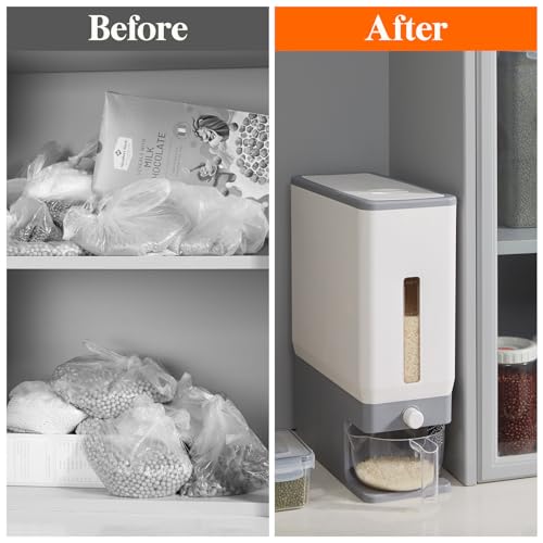 Rice Dispenser 25 Lbs with Measuring Cup, Moisture Proof Storage Container R94727