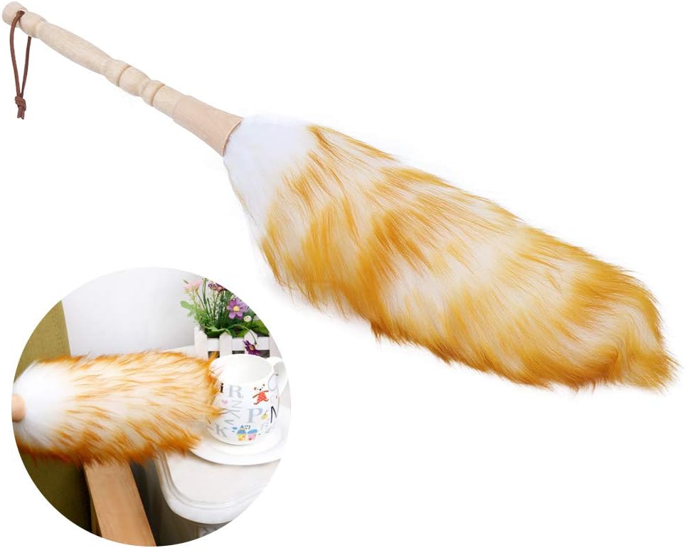 Soft Wool Duster with Wooden Handle for Furniture Cleaning N98936
