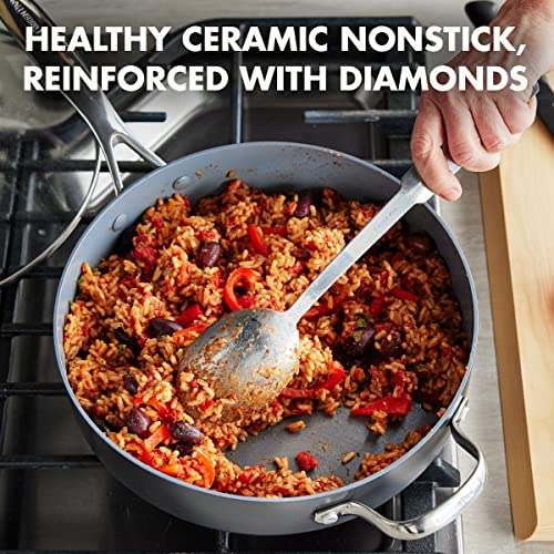 Stainless Steel 5QT Saute Pan with Lid, Induction Ready H2190