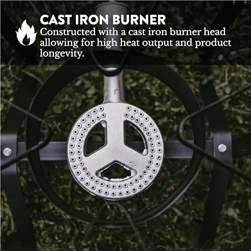 Propane Burner Heavy-Duty Outdoor Stove with Adjustable Regulator and Steel Hose M671577