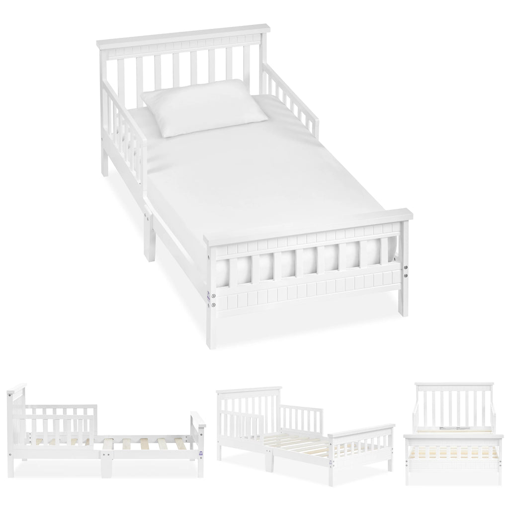Toddler Bed made with Sustainable Pinewood, White H126