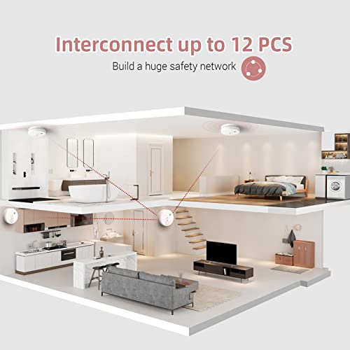 Hardwired Interconnected Smoke Detector with 9V Battery and Test/Silence Button B567
