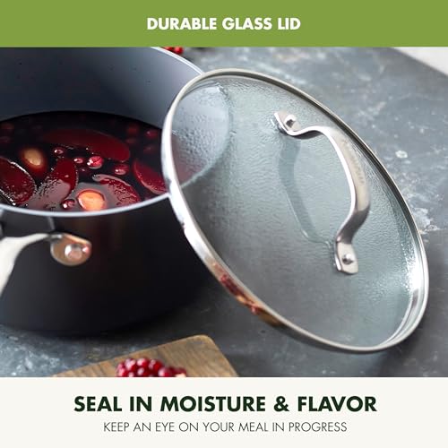 Hard Anodized Ceramic Nonstick Saucepan Pot Set with Lids, 2QT and 3QT G67748