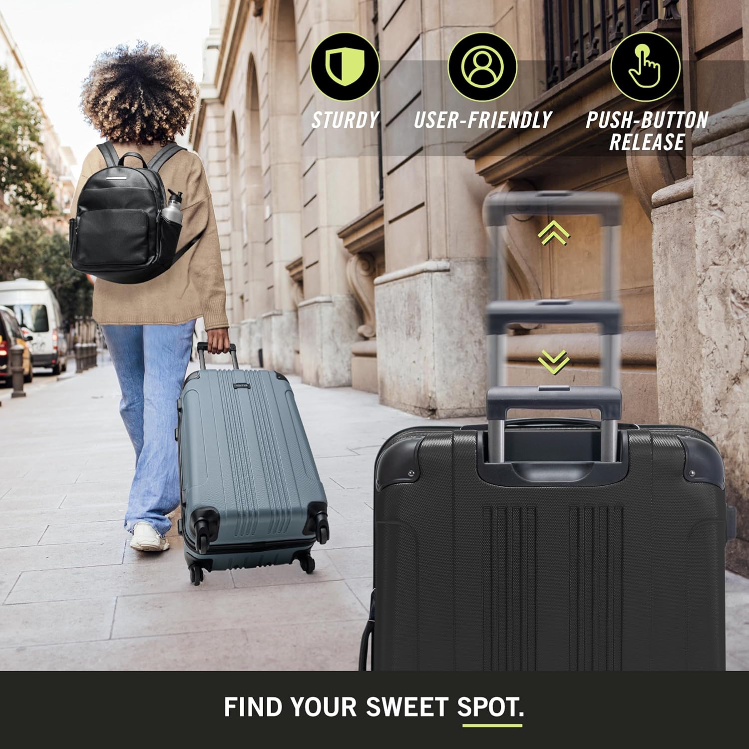 Lightweight Hardshell 4-Wheel Spinner Luggage, 24-Inch Checked W92857