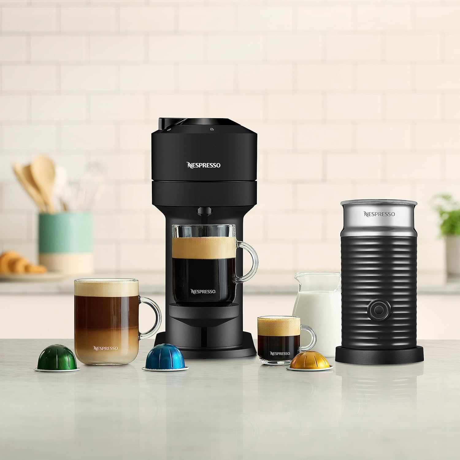 Coffee and Espresso Machine with Milk Frother, Matte Black E335227
