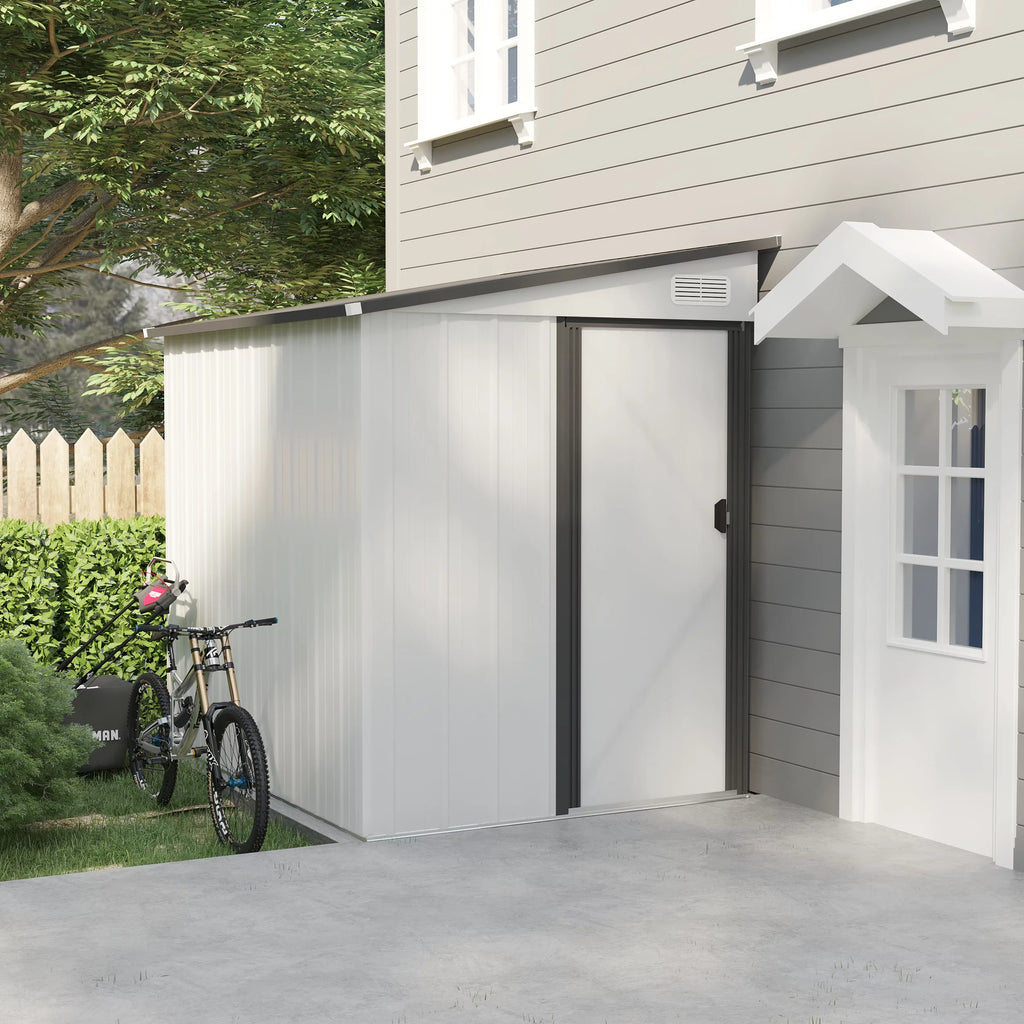 Outdoor Metal Storage Shed 5x7ft with Pent Roof J741914