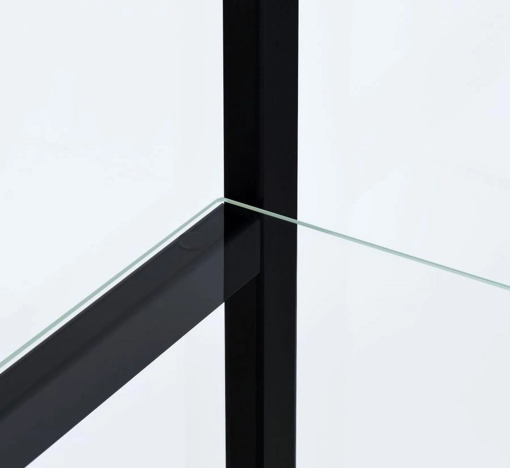 Black Wood And Glass 4 Shelf Curio Display Cabinet F589449