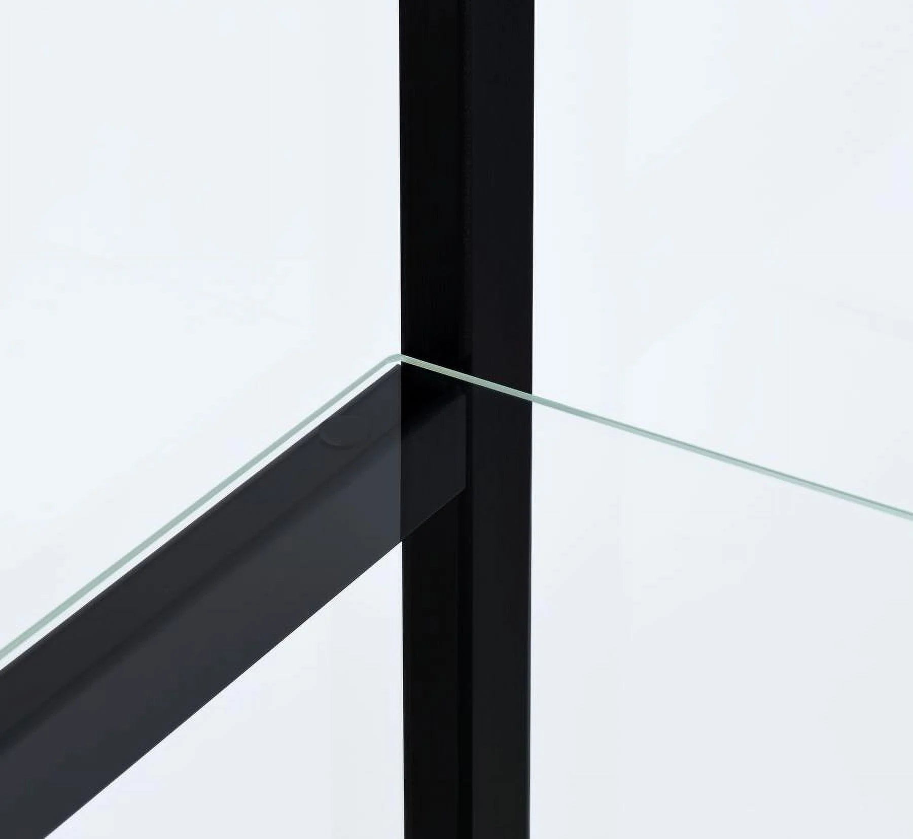 Black Wood And Glass 4 Shelf Curio Display Cabinet F589449