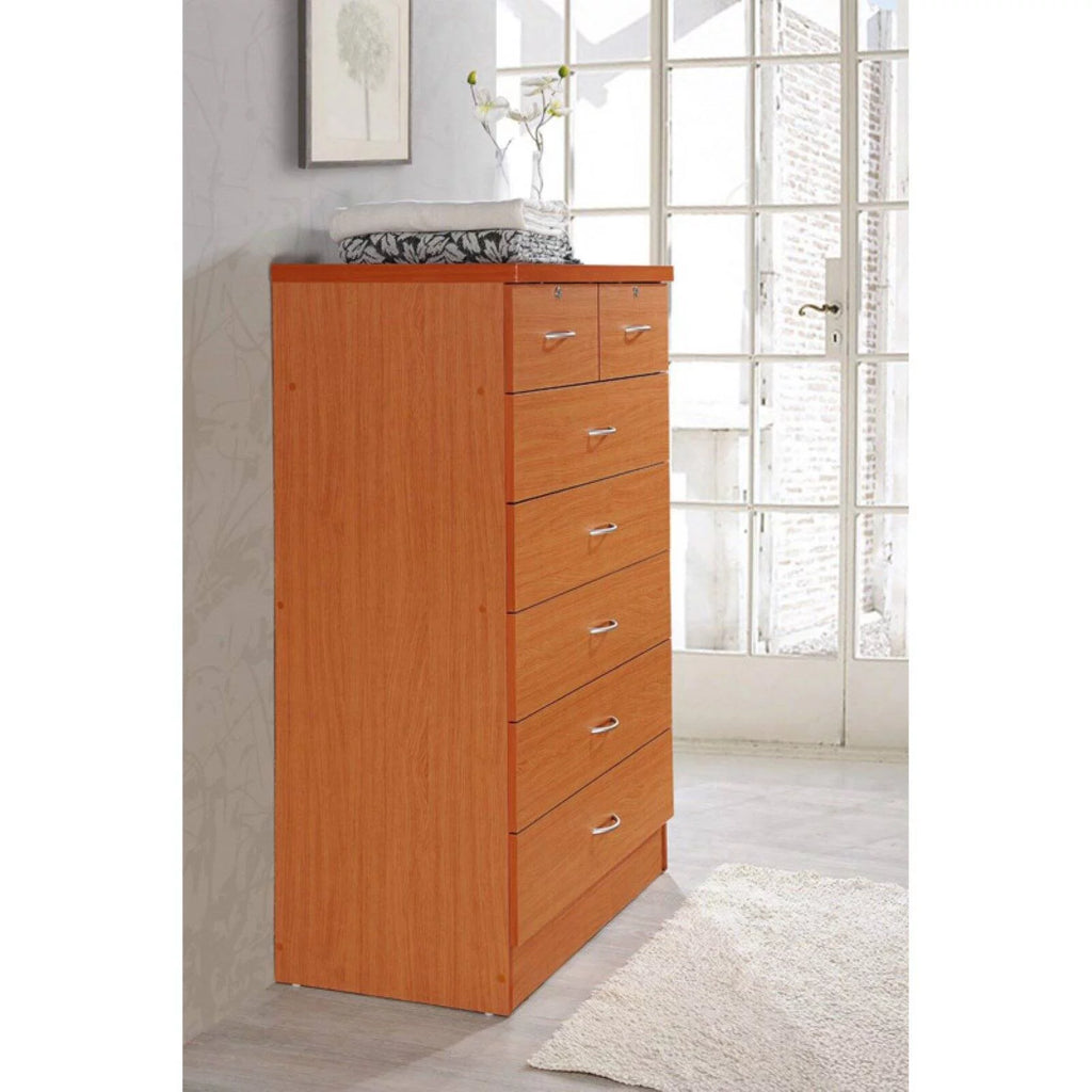 7 Drawer Wooden Dresser Chest with 2 Top Locks F569225