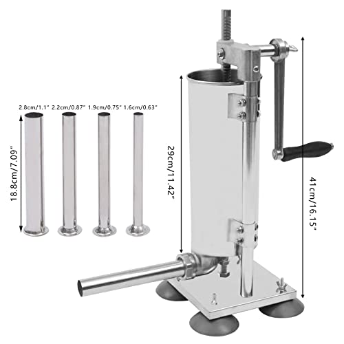 Stainless Steel Sausage Stuffer Machine with 8 Stuffing Tubes L3810
