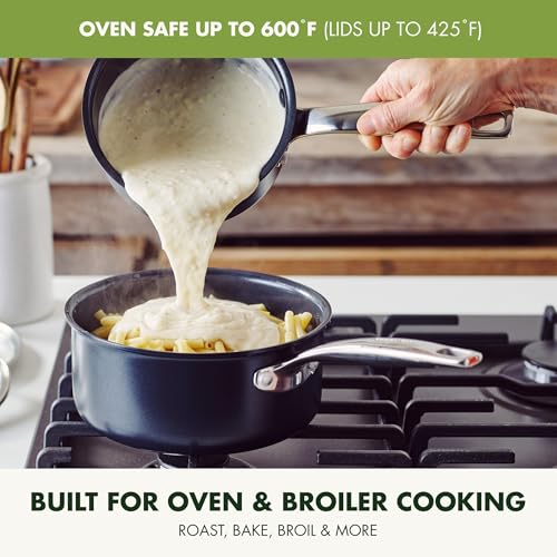 Hard Anodized Ceramic Nonstick 3QT Saucepan Pot with Lid S87909
